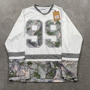 Broken Threads Hockey Jersey Mens Large Off White Camo Mesh Graphic 99